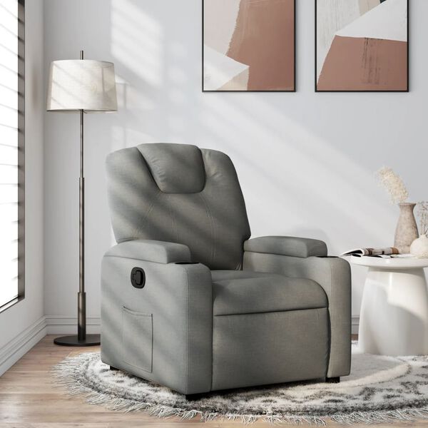 vidaXL Relaxfauteuil Donkergrijze Stof