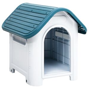 vidaXL Hondenhok 59x75x66 cm polypropeen blauw