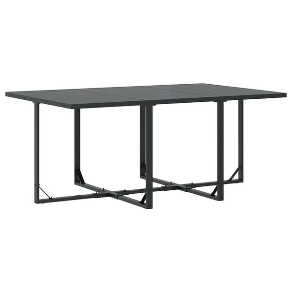 vidaXL Tuin eettafelset 7 pcs Zwart Staal