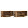 vidaXL CD Opslag Rek 2 st Eikenhout 40 x 17 x 17 cm Bewerkt hout