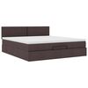 vidaXL Ottoman bed met matras 180x200cm stof donkerbruin