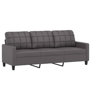 vidaXL Driezitsbank 180 cm kunstleer grijs