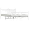 vidaXL Bedframe met hoofd- en voeteneinde metaal wit 183x213 cm