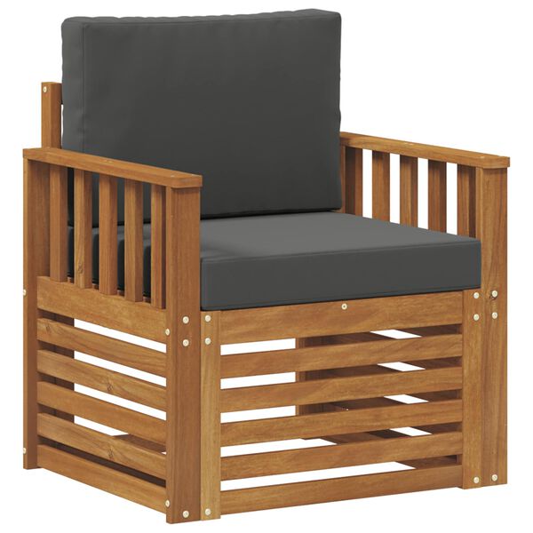 vidaXL Buiten bankenset Massief Acaciahout en Polyester Naturel