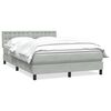 vidaXL Boxspring met matras fluweel lichtgrijs 140x210 cm
