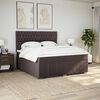 vidaXL Boxspring met matras stof donkerbruin 200x200 cm