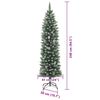 vidaXL Kunstmatige slanke kerstboom met 300 LED Groen en wit 240 cm
