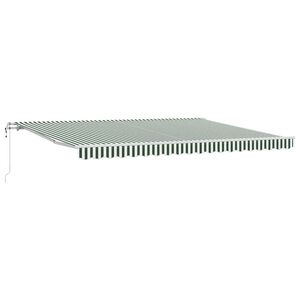 vidaXL Uitschuifbare luifel Groen en Wit 450 &times; 300 cm