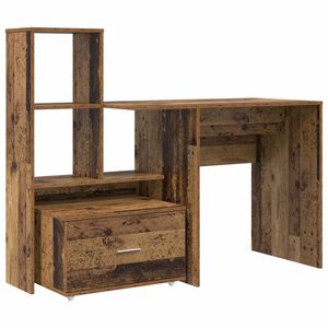 vidaXL Bureau Oud Hout Bewerkt hout 131,5 x 50 x 106,5 cm