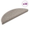 vidaXL Trapmatten zelfklevend Sisal-Look 30 st 56x17x3 cm Platina