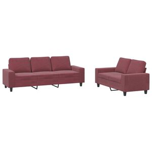 vidaXL 2-delige Loungeset stof wijnrood
