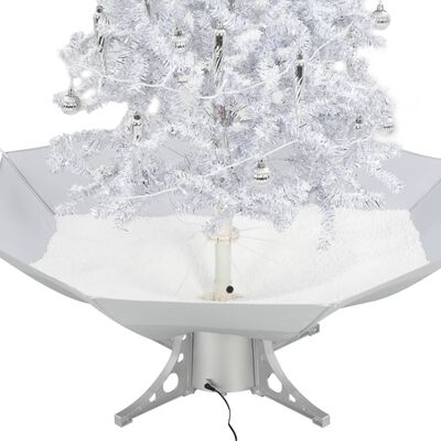 vidaXL Kerstboom sneeuwend met paraplubasis 140 cm wit