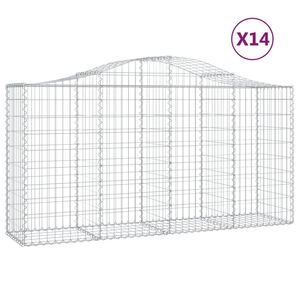 vidaXL Schanskorven 14 st gewelfd 200x50x100/120 cm ijzer