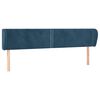 vidaXL Hoofdbord met randen 183x23x78/88 cm fluweel donkerblauw