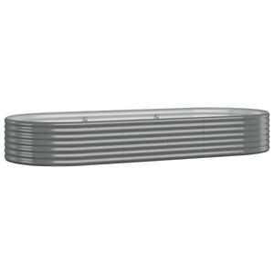 vidaXL Plantenbak 249x100x36 cm gegalvaniseerd staal grijs