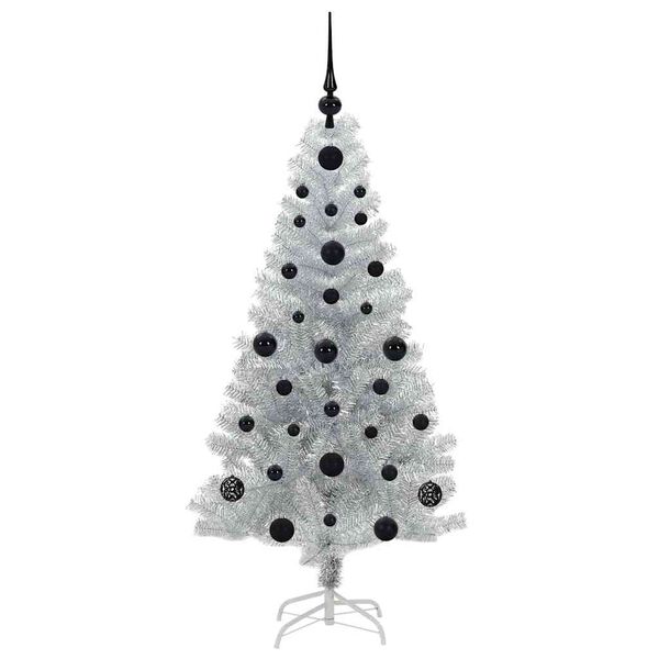 vidaXL Kerstboom met 150 LED met standaard Zilver 120 cm PET