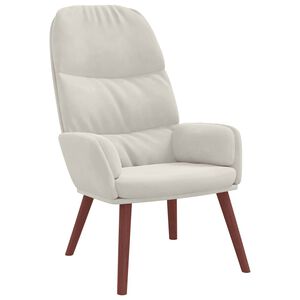 vidaXL Relaxstoel fluweel cr&egrave;mewit