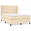 vidaXL Boxspring met matras stof cr&egrave;mekleurig 140x190 cm