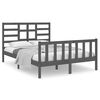 vidaXL Bedframe massief hout grijs 120x190 cm