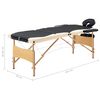 vidaXL Massagetafel inklapbaar 3 zones hout zwart en beige