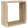 vidaXL Wandschappen kubus 2 st 30x15x30 cm wit en sonoma eikenkleurig
