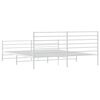 vidaXL Bedframe met hoofd- en voeteneinde metaal wit 183x213 cm