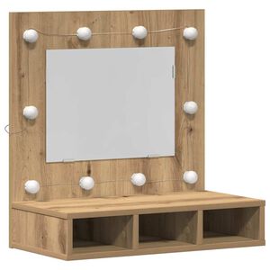 vidaXL Spiegelkast Artisan Eiken 60 x 31,5 x 62 cm Bewerkt hout