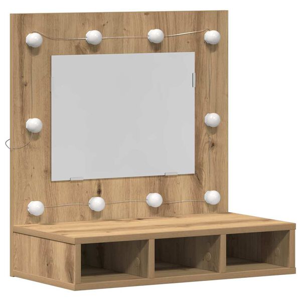 vidaXL Spiegelkast Artisan Eiken 60 x 31,5 x 62 cm Bewerkt hout
