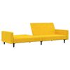 vidaXL Slaapbank 2-zits met voetenbank fluweel geel