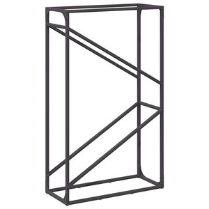 vidaXL Brandhoutrek 60x25x100 cm koudgewalst staal zwart