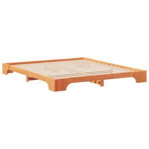 vidaXL Bedframe Bruin 200 x 210 cm Massief grenenhout