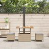 vidaXL Tuin eettafelset Beige poly rattan