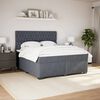 vidaXL Boxspring met matras fluweel donkergrijs 200x200 cm