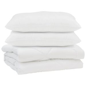 vidaXL Dekbed met kussen 3 pcs Wit Microfibre