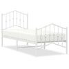 vidaXL Bedframe met hoofd- en voeteneinde metaal wit 75x190 cm