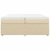 vidaXL Boxspring met matras stof cr&egrave;mekleurig 200x200 cm