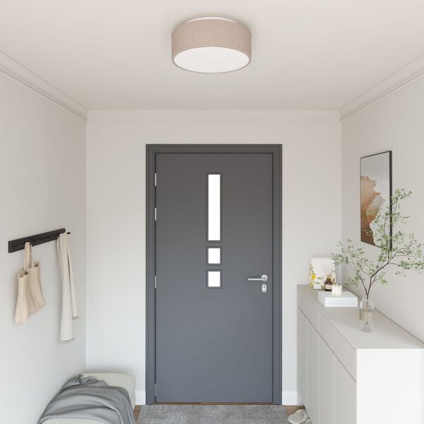 vidaXL Plafonni&egrave;re met schijnwerpers Taupe 38 x 38 x 13,5 cm Stof