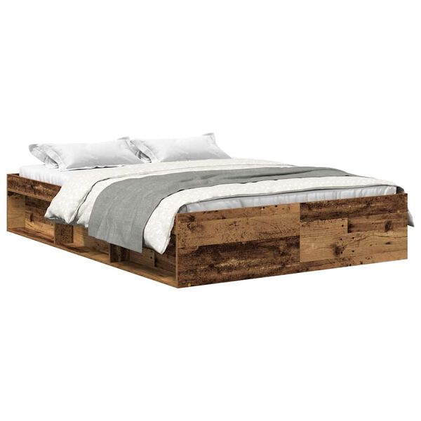 vidaXL Bedframe zonder matras bewerkt 120x190 cm bewerkt hout oud