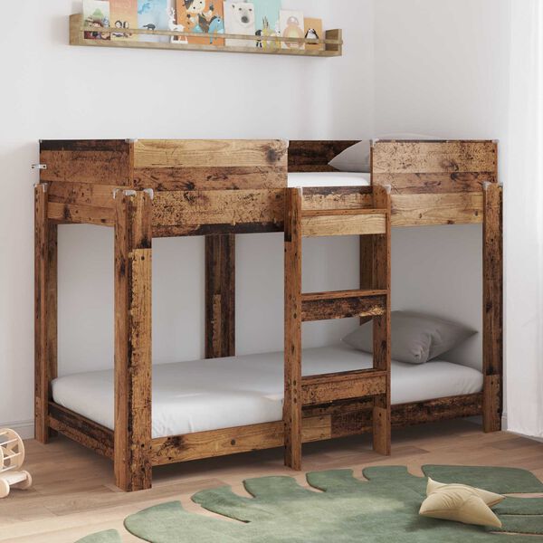 vidaXL Bunk Bed voor Kinderen Oudhout 80 x 160 cm Bewerkt hout