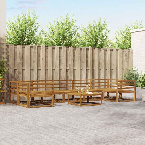 vidaXL Buiten bankenset 8 pcs Naturel Massief Acaciahout