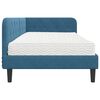 vidaXL Hoekbedframe met matras Blauw 100 x 200 cm Fluweel