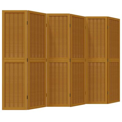 vidaXL Kamerscherm met 6 panelen massief paulowniahout bruin