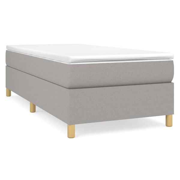vidaXL Boxspring bed 90x200 cm stof lichtgrijs