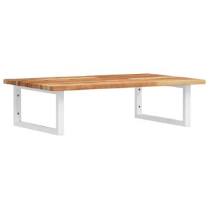 vidaXL Badkamer wandschap staal en massief acaciahout