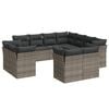vidaXL 11-delige Loungeset met kussens poly rattan grijs