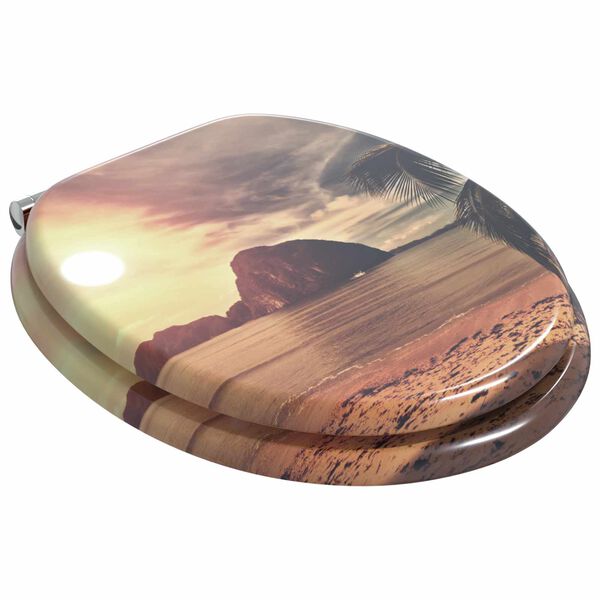 vidaXL Toiletbril 2 pcs Oranje 44 x 38 cm MDF-plaat