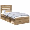 vidaXL Bedframe Ambachtelijk eiken 75 x 190 cm Massief grenenhout