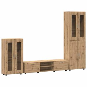 vidaXL Tv-meubelset FLORIN 3 pcs Artisan Eiken Bewerkt hout