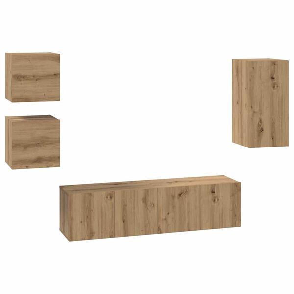 vidaXL TV-kast Set 5 pcs artisanaal eikenkleurig 30.5 x 30 x 60 cm