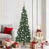 vidaXL Hoek Kunstkerstboom met 300 LED Groen 180 cm PVC en Metaal